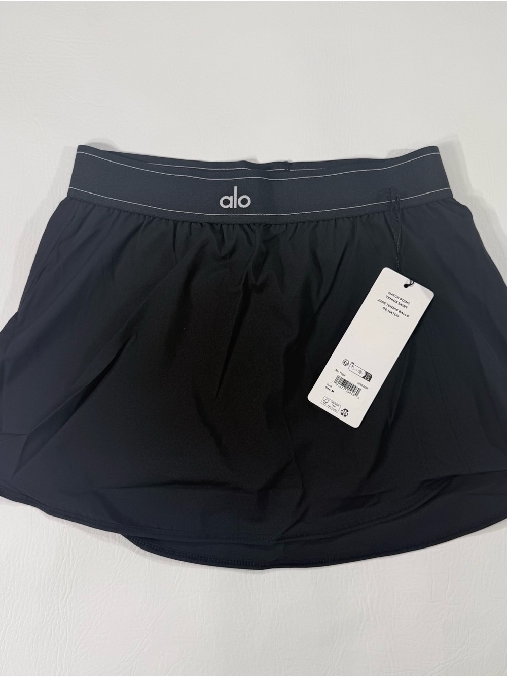 ALO Yoga Black Mini Skort with Elastic Waistband